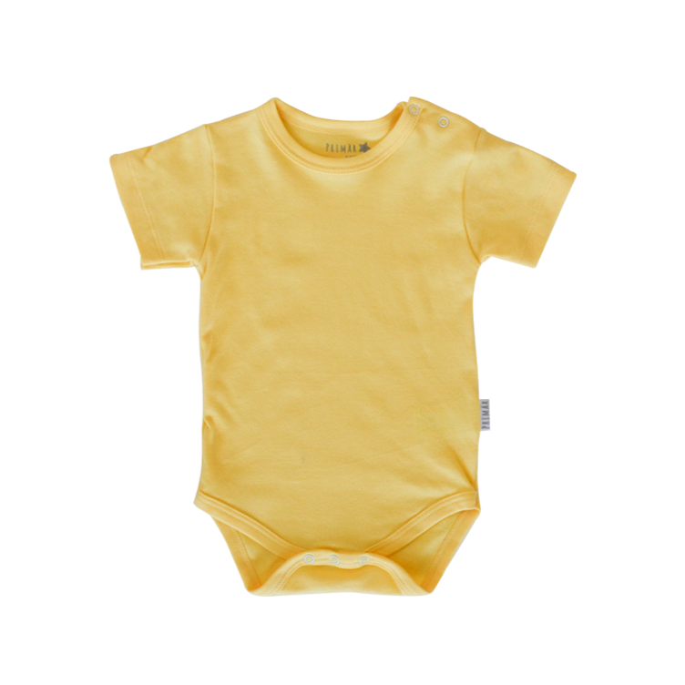 Body Manga Corta Amarillo