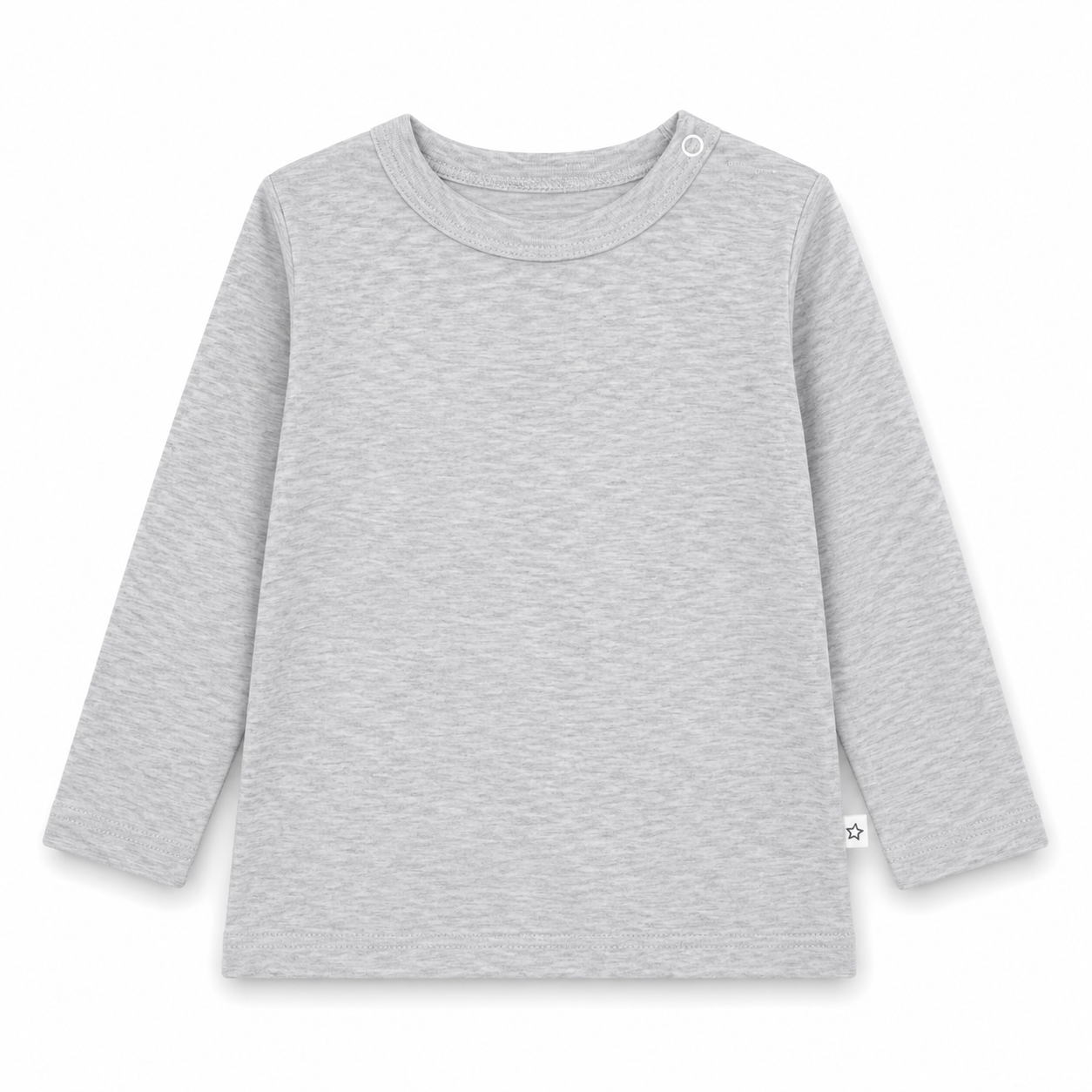 Polera Manga Larga Gris Melange
