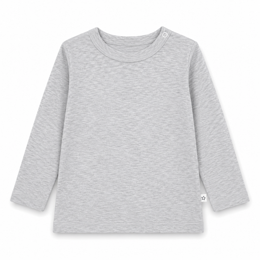 Polera Manga Larga Gris Melange