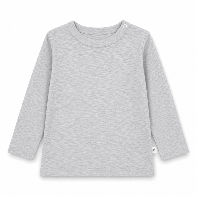 Polera Manga Larga Gris Melange