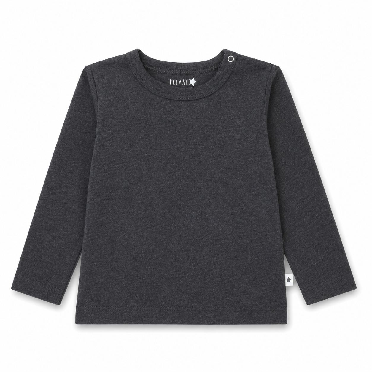 Polera Manga Larga Negro Jaspeado