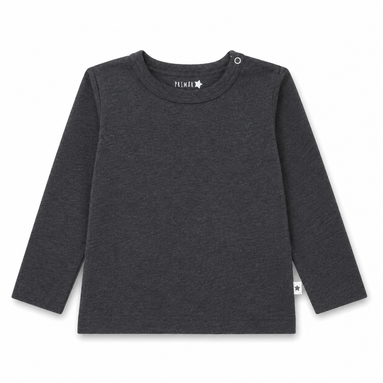 Polera Manga Larga Negro Jaspeado