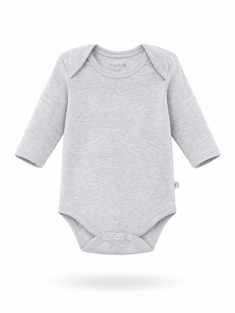Body Manga Larga Gris Melange