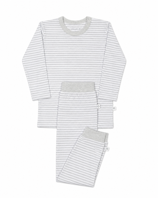 Conjunto Pijama Largo Rayas Gris
