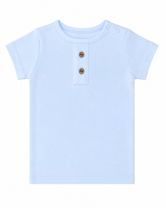 Polera Manga Corta Celeste