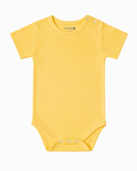 Body Manga Corta Amarillo