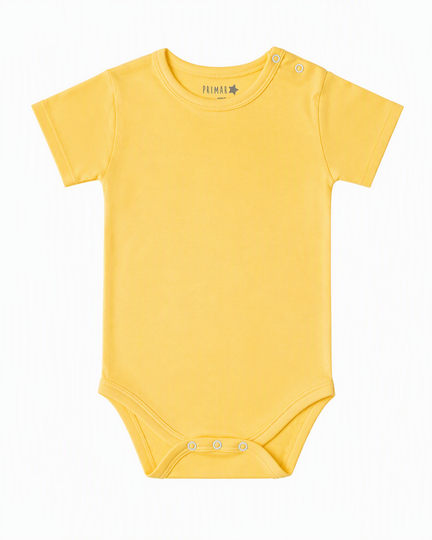 Body Manga Corta Amarillo