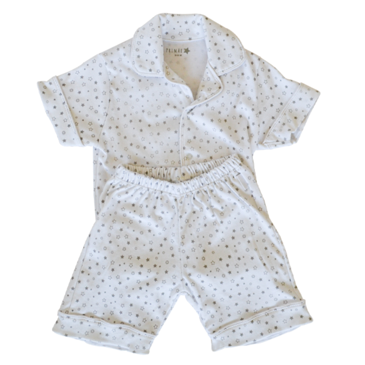 Pijama Corto Estrellas Gris