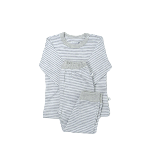 Conjunto Pijama Largo Rayas Gris